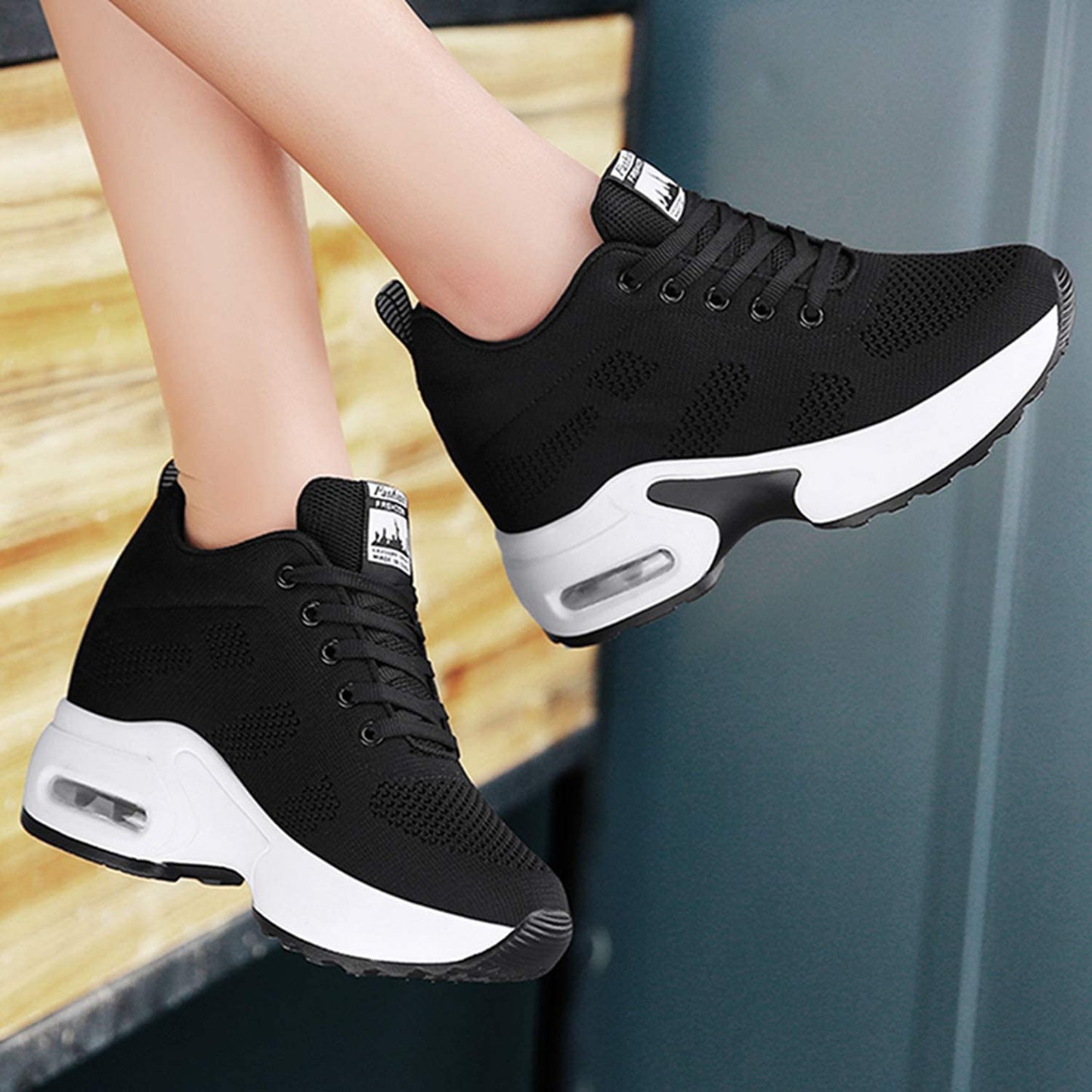 インヒールスニーカー レディース 厚底スニーカー レディーススニーカー 厚底 美脚 シークレットシューズ 厚底シューズ レースアップ 8cm厚底 ヒールアップ 軽量 身長アップ