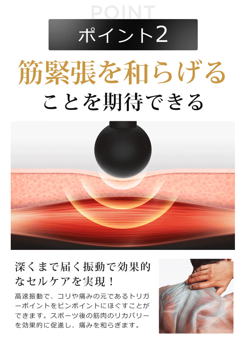 筋膜リリース ガン 軽量 ハンディマッサージャー 小型 マッサージ 健康グッズ マッサージガン マッサージ器 マッサージ機 マッサージャー 電動マッサージ器 健康器具 ミニ 足 首 腰 背中 肩こり 筋肉 ふくらはぎ
