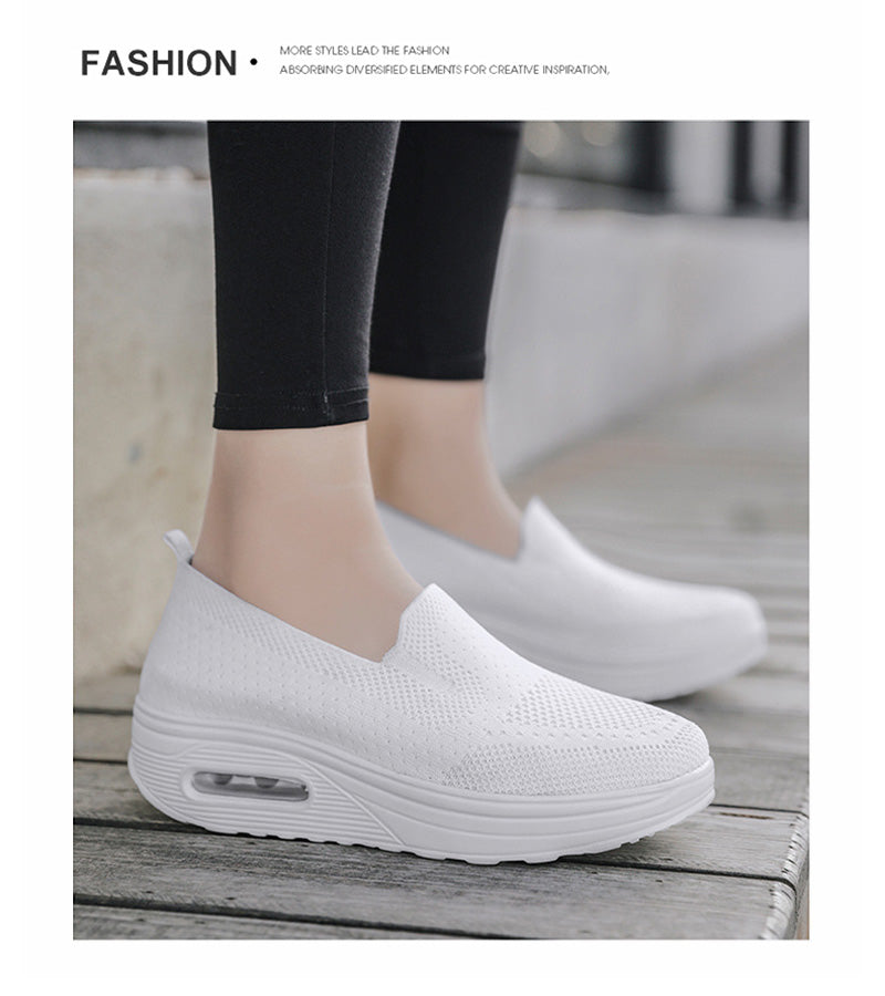 スニーカー レディース 厚底 おしゃれ 軽量 甲高 幅広 スリッポン ナースシューズ 黒