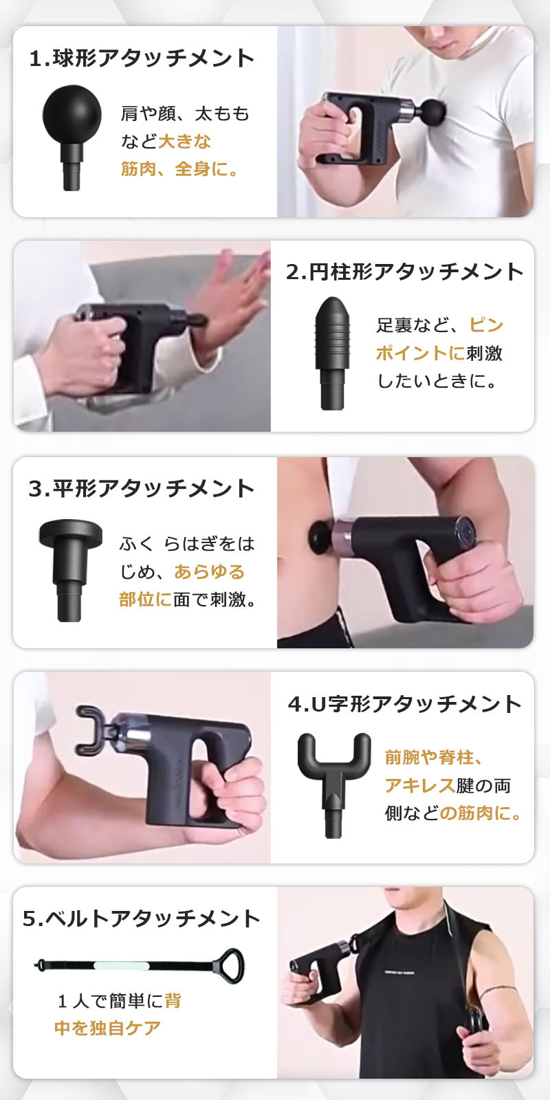 筋膜リリース ガン 軽量 ハンディマッサージャー 小型 マッサージ 健康